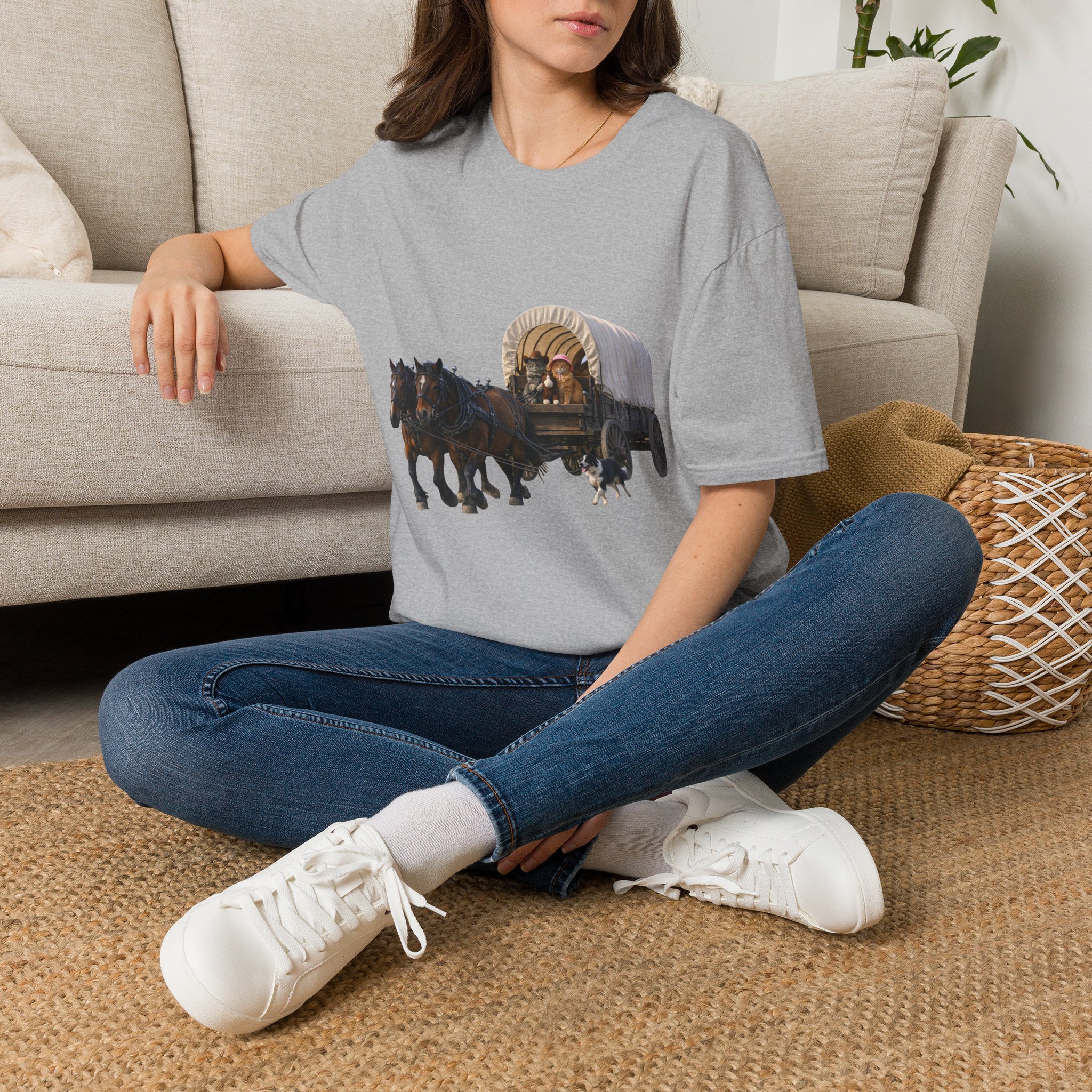 Flip & Friends - Pioneer Wagon Trail - Graphic T-Shirt - Image 3