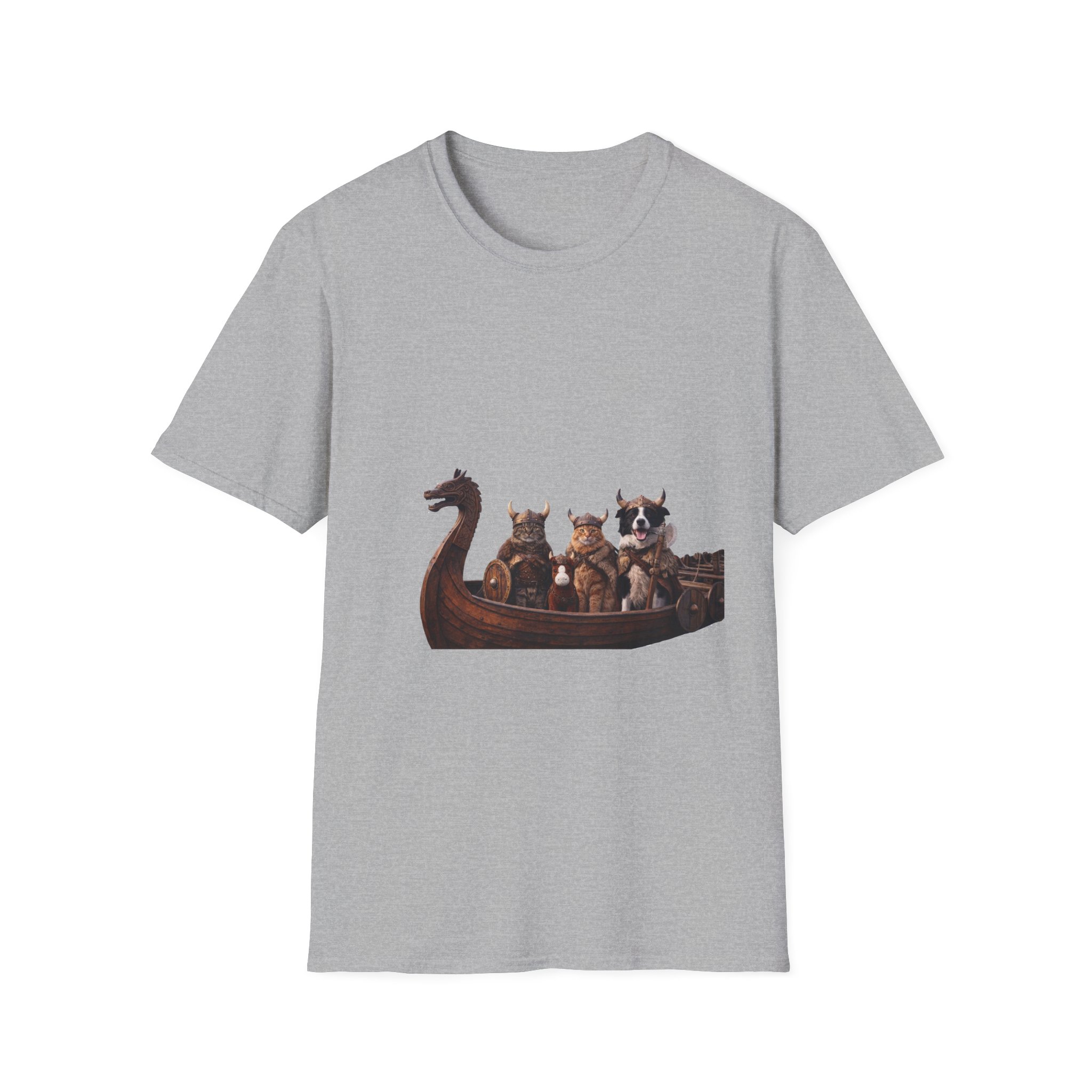 Flip & Viking Friends in Longship - Graphic Tee - Image 2